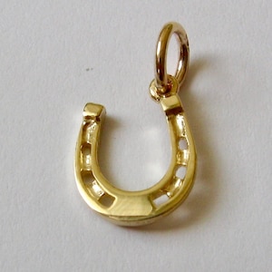 Genuine SOLID 9K 9ct YELLOW GOLD Good Luck Horse Shoe charm/pendant