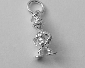 Genuine SOLID 925 STERLING SILVER 3D Donald Duck Animal charm/pendant