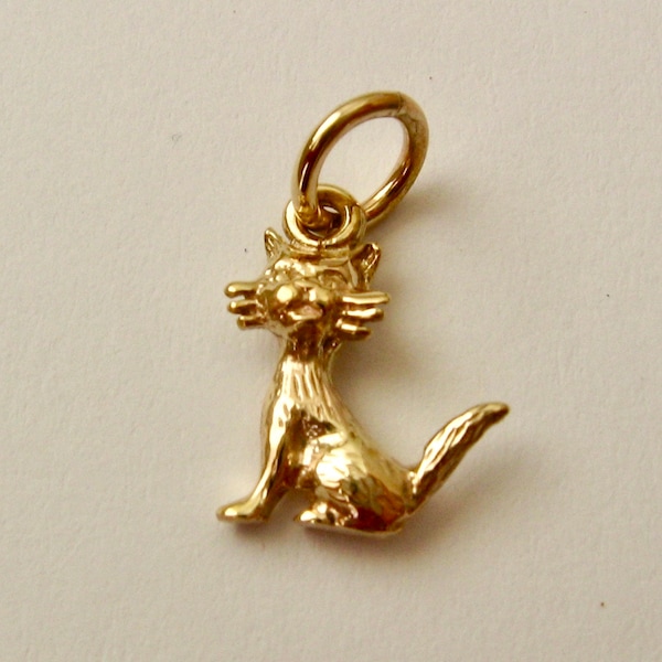 Solid 9ct Gold Cat Etsy