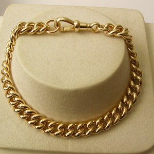 Genuine SOLID 9K 9ct YELLOW GOLD Albert Curb Bracelet with Clasp 19 cm