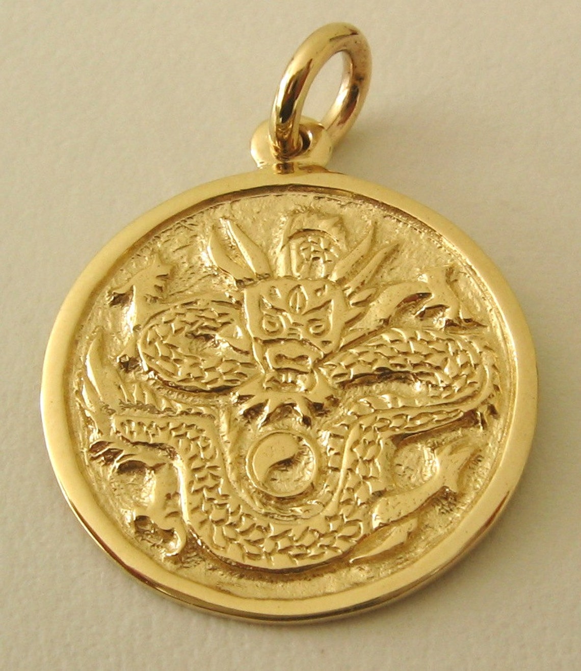 Genuine SOLID 9K 9ct YELLOW GOLD Dragon Pendant Etsy