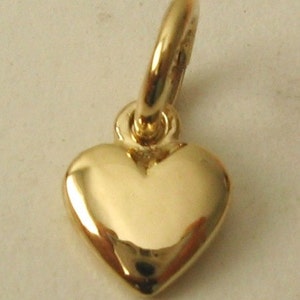 Genuine SOLID 9K 9ct YELLOW GOLD 3D Small Love Heart Valentine charm/pendant