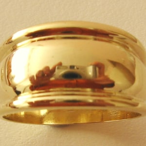 Genuine SOLID 9ct YELLOW GOLD Ridged Dome Ring