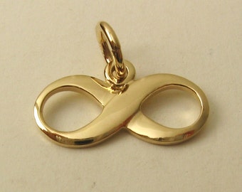 Genuine SOLID 9K 9ct YELLOW GOLD Eternity Infinity Symbol Love Not charm/pendant