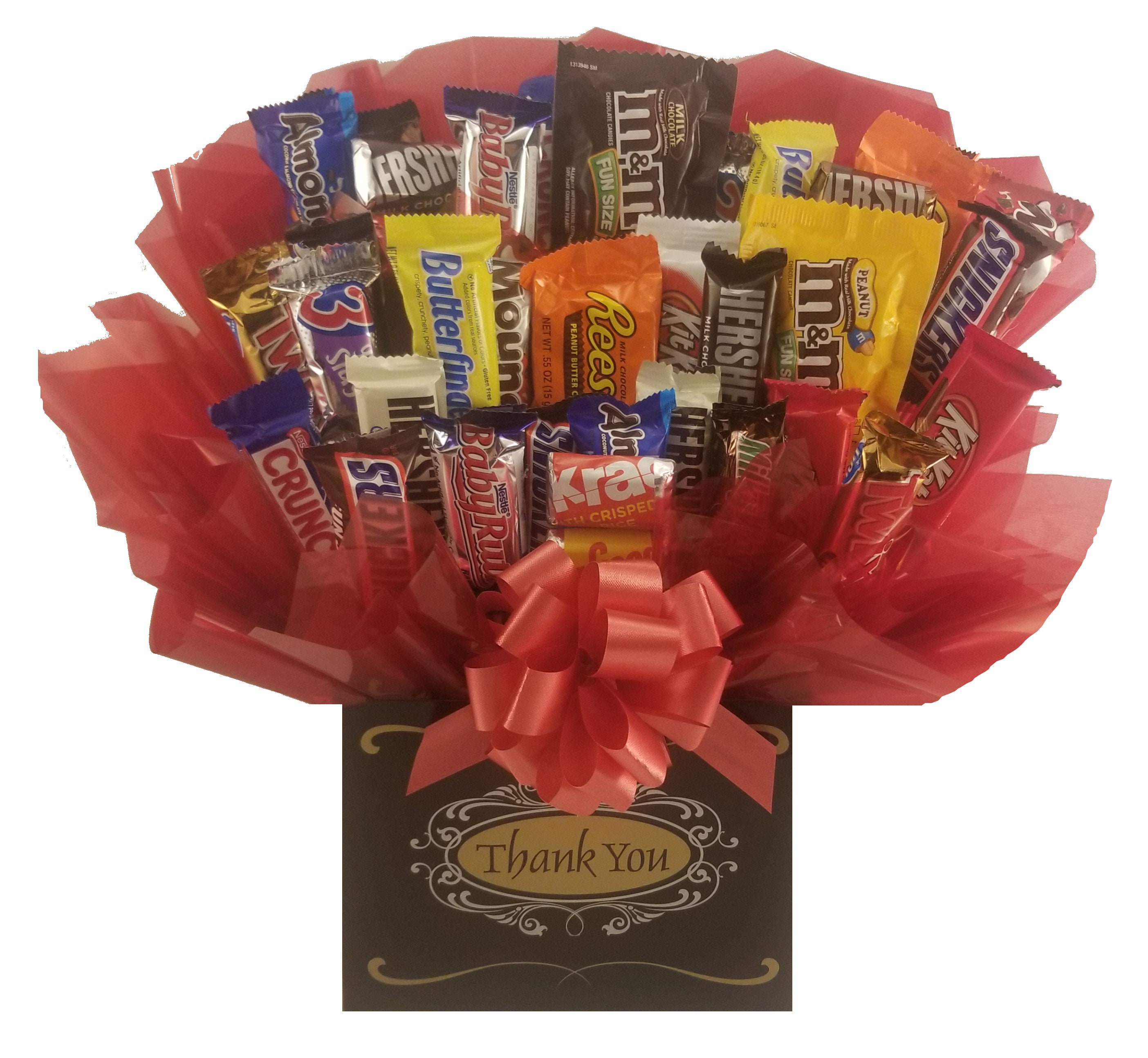 Chocolate Candy Bouquet Thank You Formal Gift Box Etsy