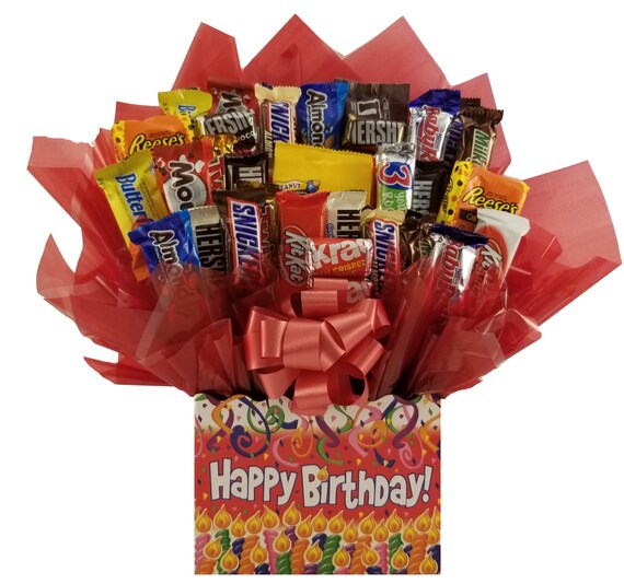 Chocolate Candy Bouquet Gift Box Great as Gift for Happy Etsy