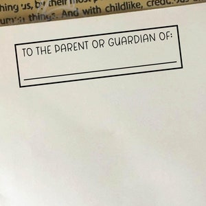 To The Parent or Guardian of Signature Stamp, Modern Take Home and Sign Stamp for Teachers, School Stamp, Wooden or Self-Inking Stamp
