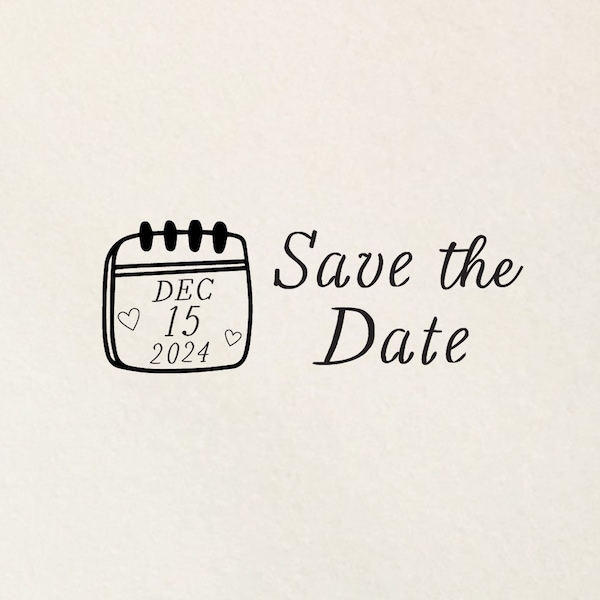 Save The Date Stamp, Personalized Engagement Stamp with Date, Custom Wedding Wooden or Self Inking Stamp