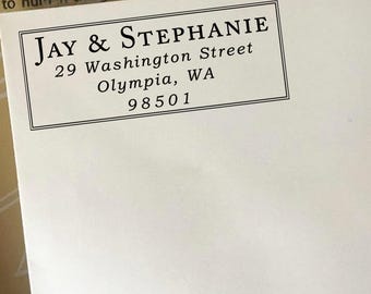 Return Address Stamp, Custom Address Stamp, Return Address Stamp Self Ink, Wooden Stamp, Personalized Address Stamp, Wedding Address Stamp