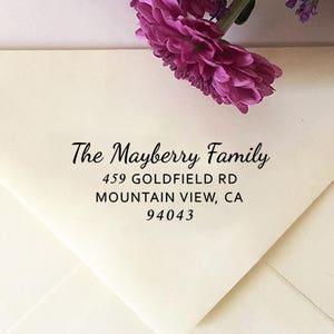 Return Address Stamp, Self Inking Return Address Stamp, Family Name Stamp, Wooden Stamp, Eco Rubber Stamp, Personalized Wedding Stamp