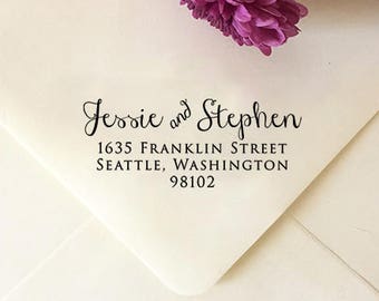 Return Address Stamp, Custom Self Inking Address Stamp, Wood Stamp, Rubber Stamp, Personalized Wedding Stamp, Engagement Bridal Shower Gift