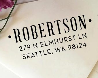 Personalized Family Last Name Return Address Stamp: Custom Self Inking or Wooden