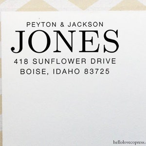 Return Address Stamp, Custom Address Stamp, Self-Inking Stamp, Wooden Stamp, Personalized Wedding Stamp, First and Last Name Address Stamp