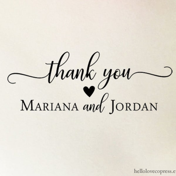 Personalized Thank You Stamp, Custom Wedding Stamp, Wooden or Self Inking Stamp, Thank You Cards Stamp, Engagement Stamp with Names
