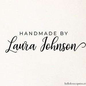 Personalized Handmade By Stamp, Etsy Business Stamp, Wooden or Self Inking Stamp, Gifts for Etsy Shop Owners