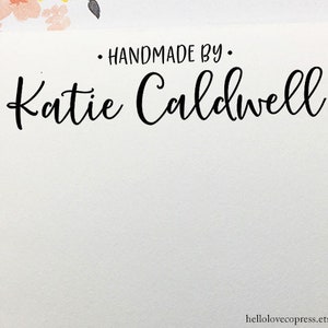 Custom 'Handmade By' Stamp, Personalized Business Stamp, Wooden or Self Inking