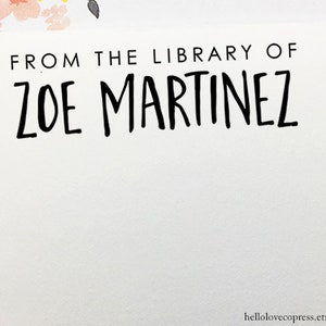 From The Library Of Stamp, Personalized Book Stamp, Custom Wooden or Self-Inking Stamp, Rubber Stamp, Ex Libris Stamp, Book Name Stamp Gift