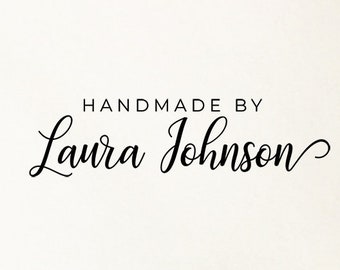 Personalized Handmade By Stamp, Etsy Business Stamp, Wooden or Self Inking Stamp, Gifts for Etsy Shop Owners