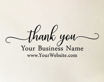 Personalized Thank You Stamp, Custom Etsy Shop Stamp, Business Stamp, Artisan Crafter Stamp, Wooden or Self Inking Stamp, Thank You Stamp