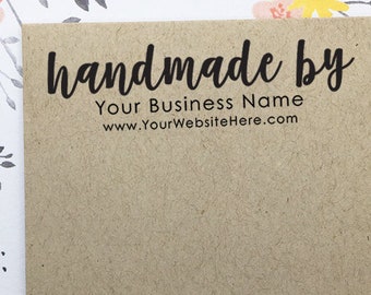 Handmade By Stamp, Custom Handmade By Stamp, Etsy Shop Owner Stamp, Business Name and Website Stamp, Personalized Name Stamp, Crafter Stamp