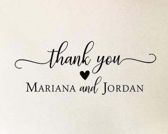 Personalized Thank You Stamp, Custom Wedding Stamp, Wooden or Self Inking Stamp, Thank You Cards Stamp, Engagement Stamp with Names