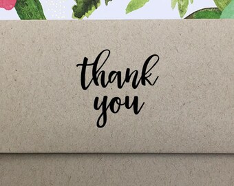 Thank You Stamp, Packaging Stamp, Thank You Stamp for Etsy Sellers, Shop Owners Stamp, Modern Thank You Stamp, Wooden or Self Inking Stamp