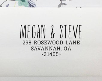 Return Address Stamp, Custom Address Stamp, Personalized Gift, Self Inking Address Stamp, Wooden Stamp, Wedding Address Stamp with Names