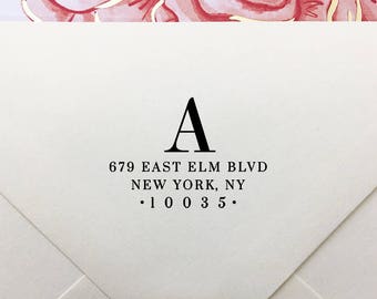 Personalized Address Stamp, Return Address Stamp, Last Name Initial, Self Ink Stamp, Wood Stamp, Wedding Address Stamp, Housewarming Gift