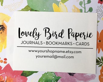 Custom Business Card Etsy Shop Stamp, Personalized Packaging, Eco-Friendly Wooden Rubber Stamp