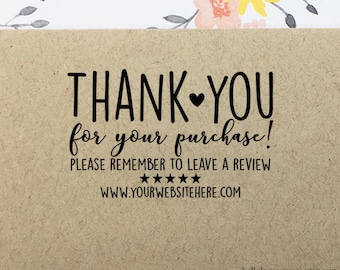 Etsy Review Stamp, Feedback Stamp, Thank You Personalized, Website Stamp, Business Thank You Stamp, Self Ink or Wooden Rubber Stamp