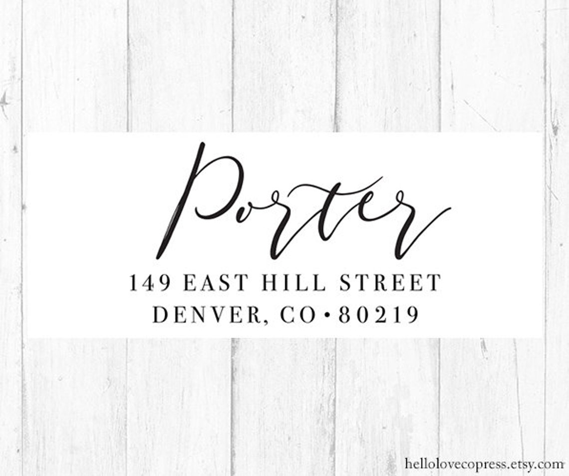 Custom Return Address Stamp Self Inking Stamp Wooden Rubber Etsy