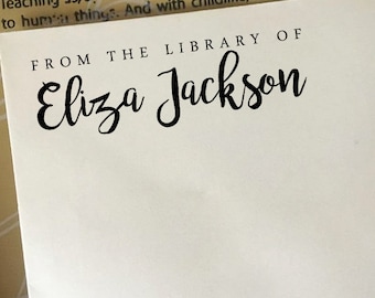 Personalized Book Stamp, Custom Library Stamp, Wooden or Self-Inking