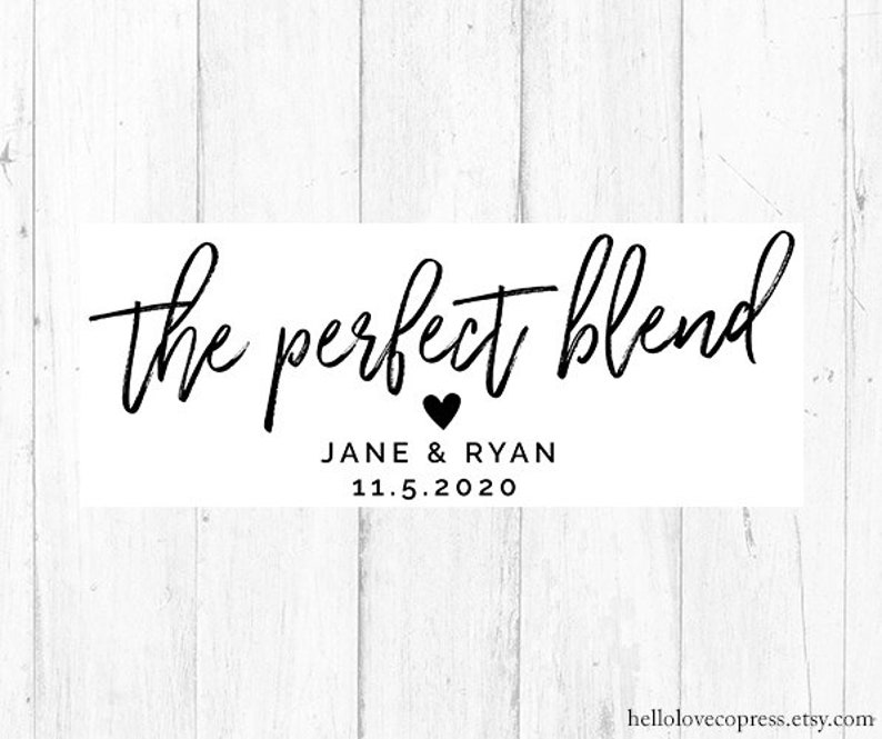 the-perfect-blend-stamp-personalized-wedding-favor-stamp-etsy