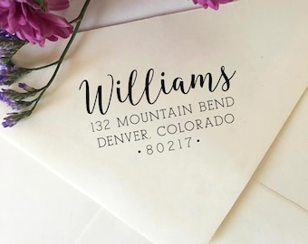 Personalized Return Address Stamp, Self Inking or Wooden, Custom Family Name