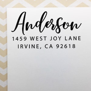 Return Address Stamp, Self Inking Stamp, Wooden Stamp, Rubber Stamp, Personalized Seashell Address Stamp Gift, Beachy Family Address Stamp