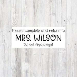 Personalized Complete and Return Stamp, Custom Please Complete & Return