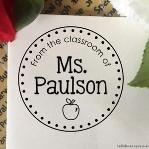From The Classroom Of Stamp, Teacher Stamp, Classroom Book Stamp, Self Inking Stamp, Rubber Stamp, Custom Teacher Name Stamp, Teacher Gift