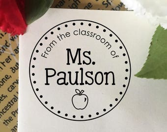 From The Classroom Of Stamp, Teacher Stamp, Classroom Book Stamp, Self Inking Stamp, Rubber Stamp, Custom Teacher Name Stamp, Teacher Gift