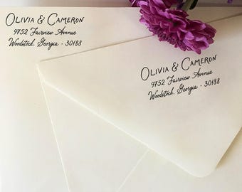 Return Address Stamp: Wooden Rubber or Self Inking Stamp, Wedding Housewarming Gift