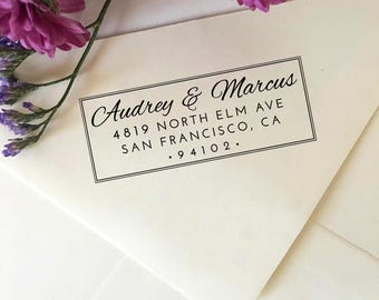Custom Return Address Stamp, Self Inking or Wood, Wedding Stamp