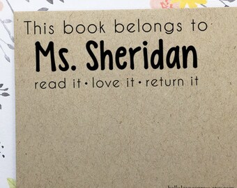 BOOK STAMP, Read It, Love It, Return It Stamp, This Book Belongs To Teacher Stamp, Wooden or Self Inking Stamp, Classroom Library Stamp