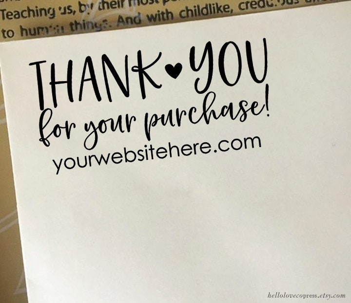 Thank You for Your Purchase Stamp Etsy Shop Stamp With - Etsy