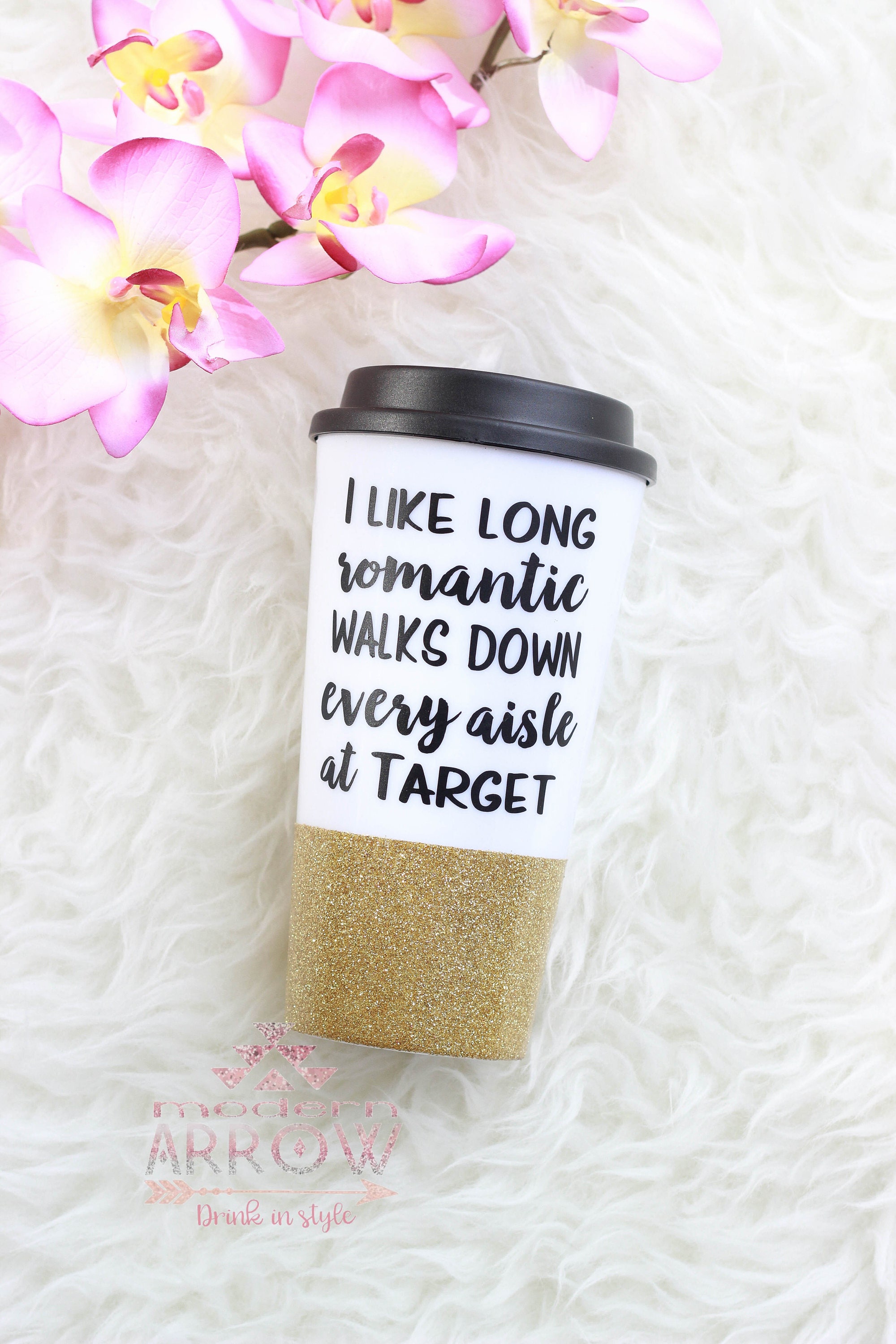 Target Mug / Glitter Mug / Glitter Travel Mug / Funny Coffee Etsy