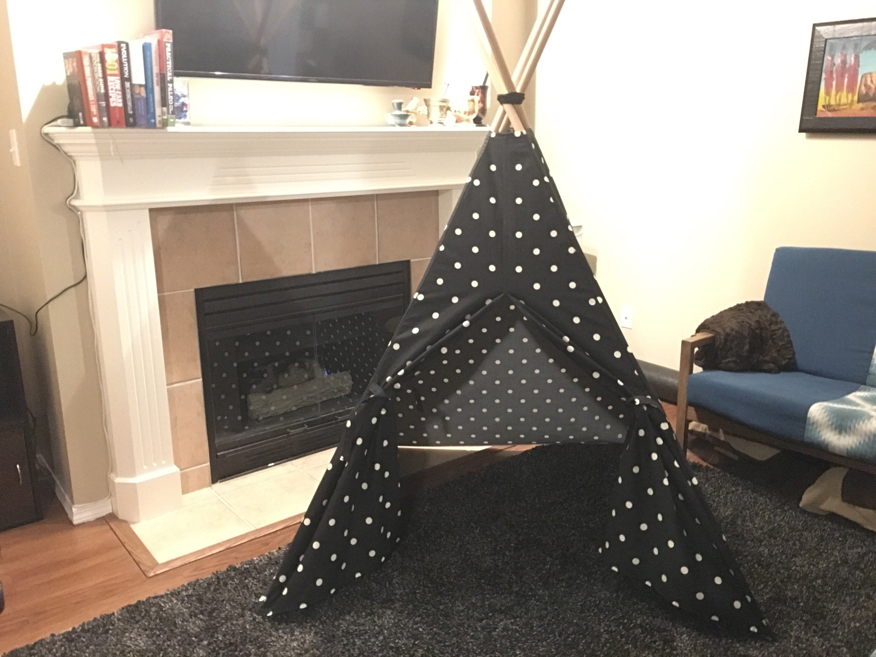 Teepee Black and White Polka Dot Tepee Tipi Tee Pee Tent Etsy