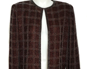 Vintage Beaded Silk Evening Jacket - 1990s Papell Boutique