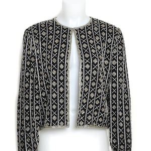 Handmade Beaded Silk Jacket: Papell Boutique Evening Special Occasion