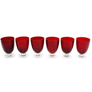 Set of 6 Cocktail Glasses Williamsburg Aldrich Artland Ruby Vertical Optic Double Old Fashioned