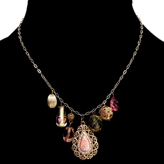 Cookie Lee Feminine Necklace, Faceted Beads and P… - image 2