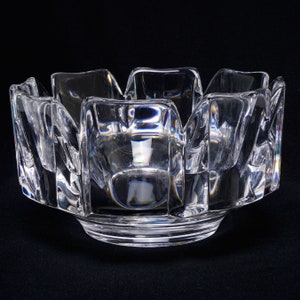Orrefors Corona Crystal Art Bowl: Lars Hellsten Design, Sweden