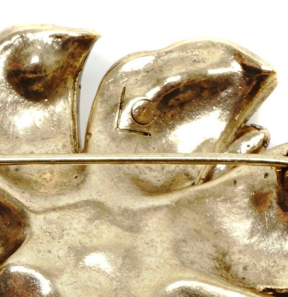 Liz Claiborne Gold Tone Flower Brooch with Champa… - image 6